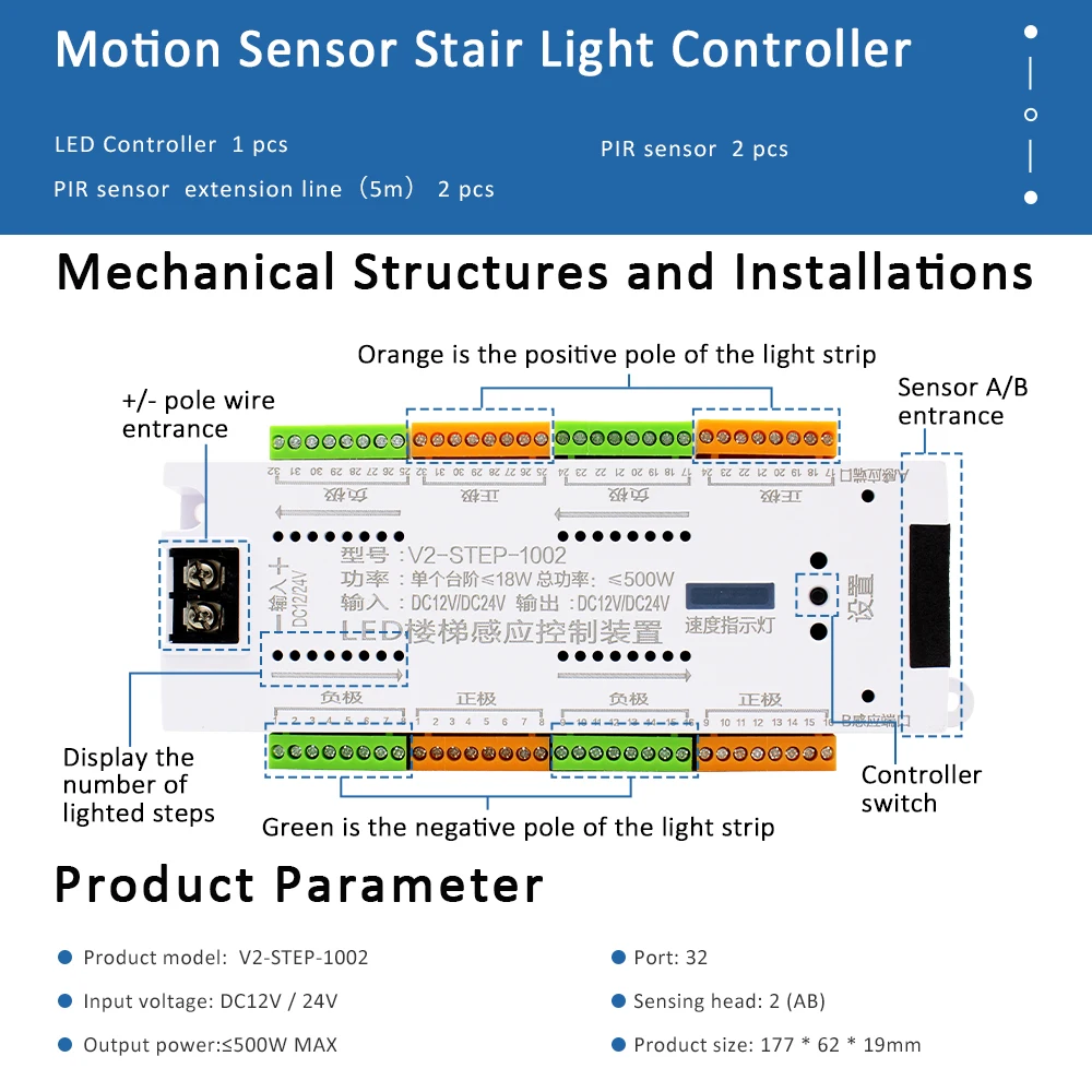 12V LED Stair PIR Motion Senso – обзор и цена Motion Sensor Pir Wired