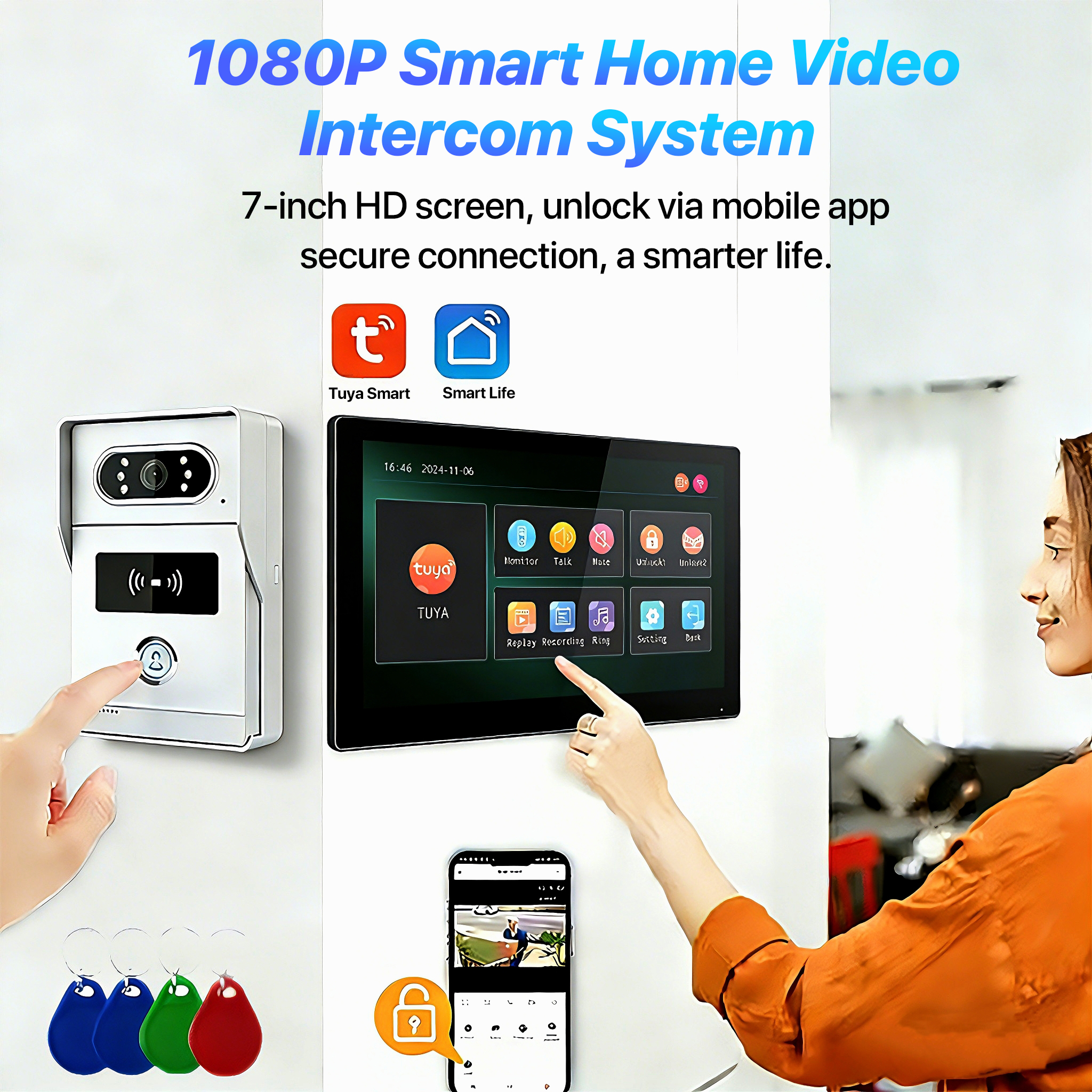 Tuya 7' Touch Screen Smart Vid – обзор и цена Smart Doorbell Wired