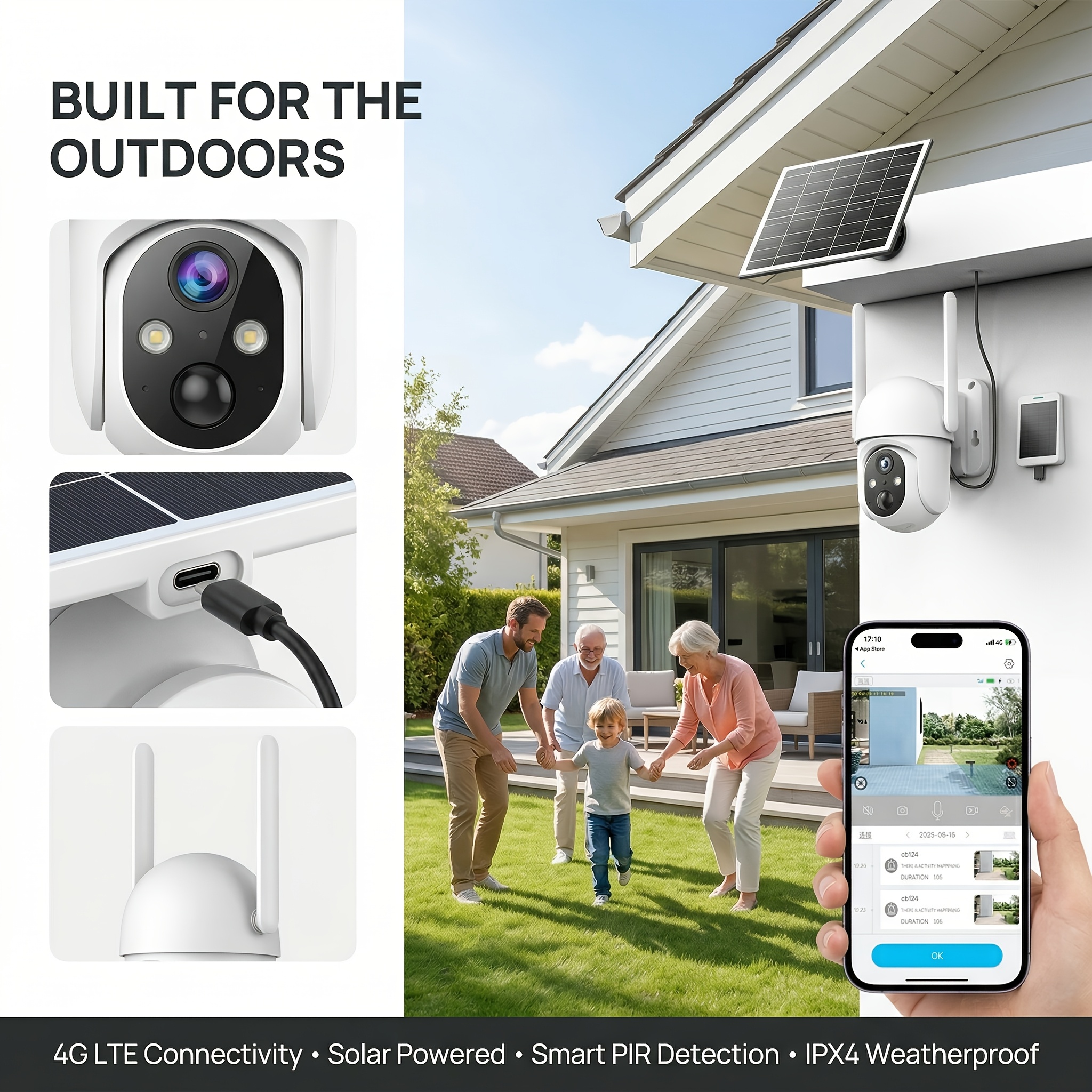 2-in-1 Solar Security Camera w – обзор и цена Motion Sensor Pir Wired