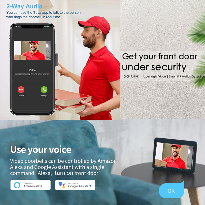 Tuya Smart 1080P Doorbell Came – обзор и цена Smart Doorbell Wired
