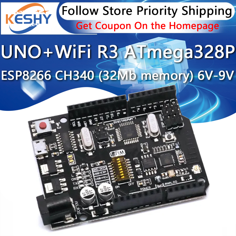 UNO+WiFi R3 ATmega328P+ESP8266 – обзор и цена Esp8266 Nodemcu Board